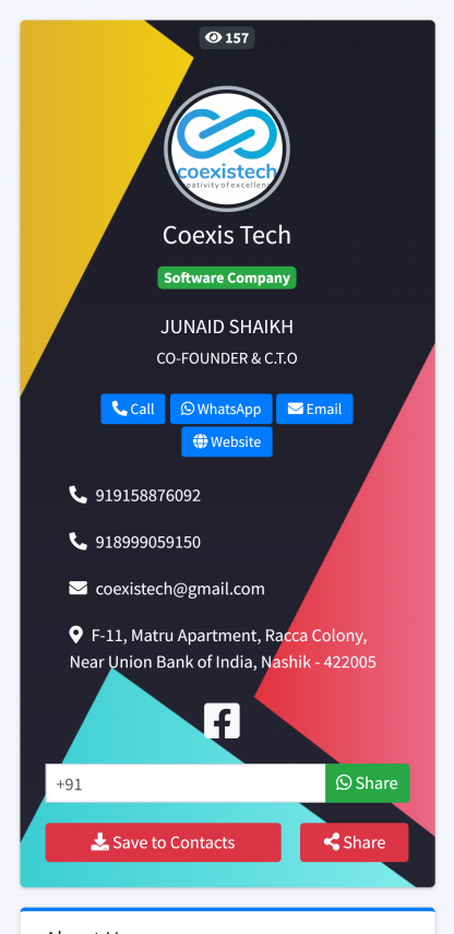 Digital Business Visiting Card
